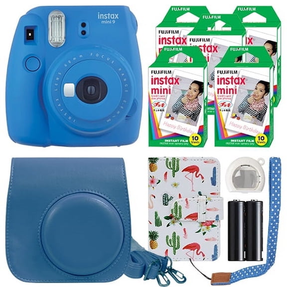 Fujifilm Instax Mini 9 Instant Camera Cobalt Blue + 50 Film Sheets Classy Kit