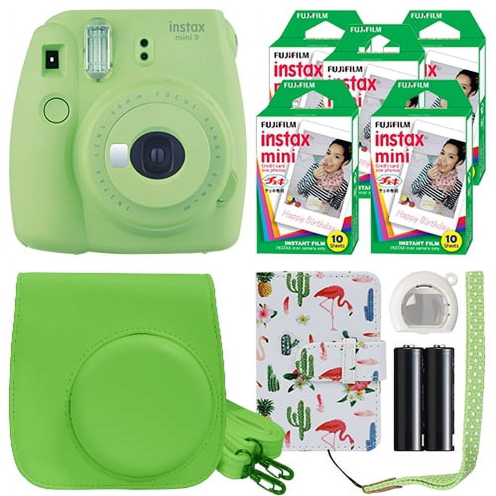 Fujifilm Instax Mini 9 Instant Camera in Lime Green with Selfie