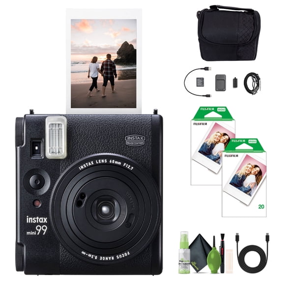 Fujifilm Instax Mini 99 Analog Instant Film Camera Bundle with Instax Mini Instant Film (40 Exposures) + Travel Bag + Lens Cleaning Kit, Perfect Camera for Kids, Wedding, Birthday Or Any Occasion