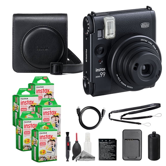 Fujifilm Instax Mini 99 Instant Film Camera (Black) + Case + Instax Mini Instant Film (100 Sheets) + Cleaning Kit