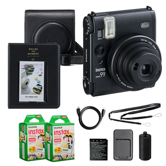 Fujifilm Instax Mini 99 Instant Film Camera (Black) + Case + Instax Mini Instant Film (40 Sheets) + Mini Photo Album