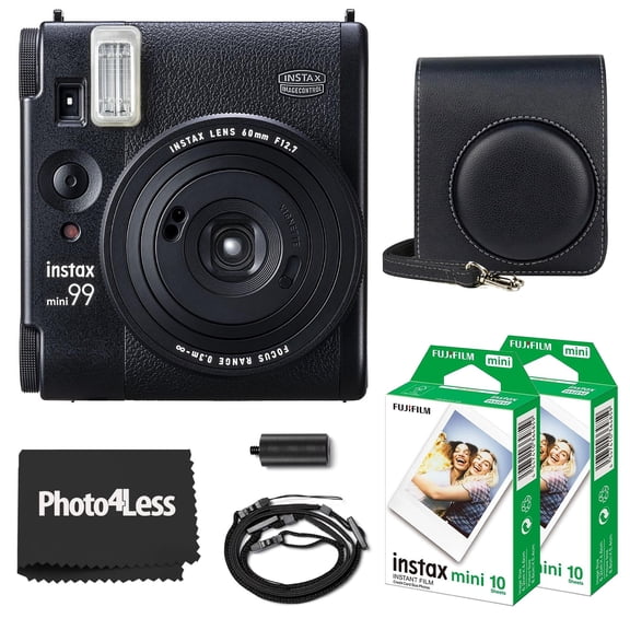 Fujifilm Instax Mini 99 Instant Film Camera Bundle with Fujifilm Instax Mini Instant Film (20 Sheets) with Accessories Including Protective Carrying Case Value Bundle