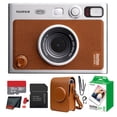 thumbnail image 1 of Fujifilm Instax Mini EVO Hybrid Instant Film Camera (Brown) (16812534) Bundle with 20 Instant Film Sheets + 32GB Memory Card + Small Padded Case + SD Card Reader + MicroFiber Cleaning Cloth, 1 of 8