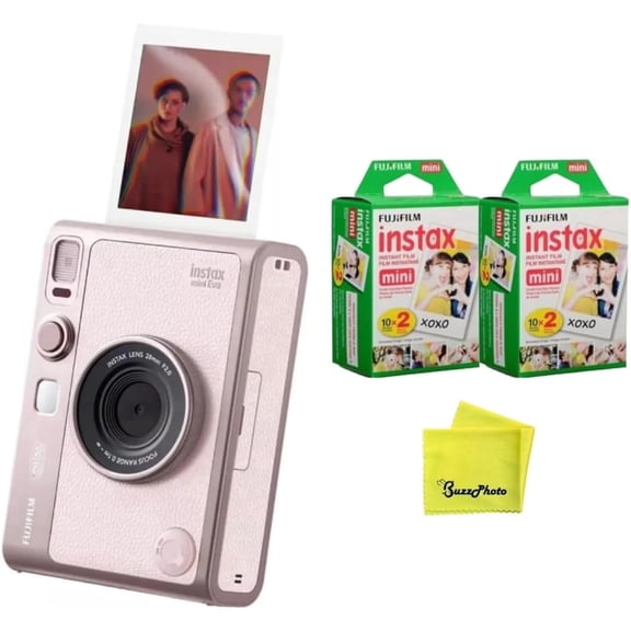 Fujifilm INSTAX MINI EVO Handheld Instant Film Cameras with Extra Film 2-Pack, Pink