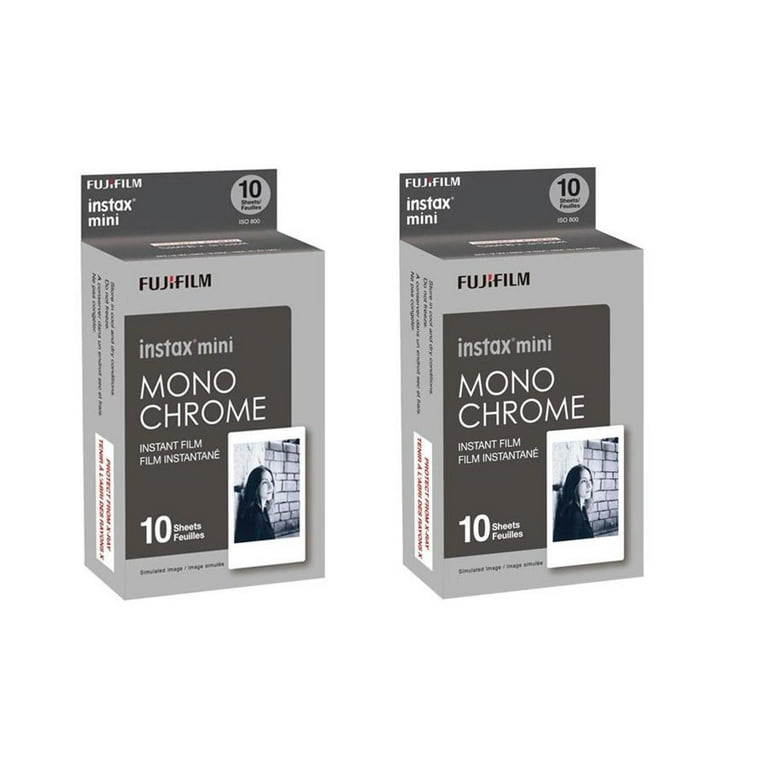 FUJI FILM JZ1G742 2本パック Fujifilm, Instax Mini Film, 2-Pack, Monochrome 20 Exposures