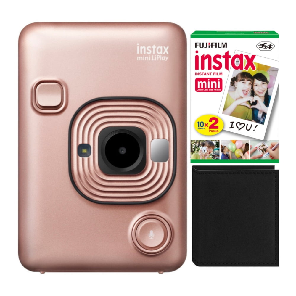 Fujifilm Instax Mini Hybrid LiPLay Instant Camera (Blush) with 