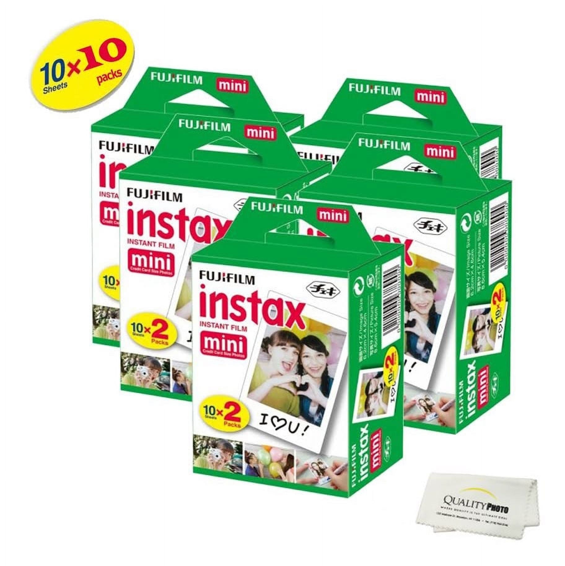 Fujifilm Instax Mini Instant Film, 100 Sheets, White, Compatible