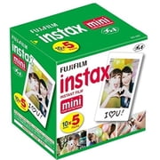 fujifilm instax mini instant film, 10 sheets x 5 packs (total 50 shoots)
