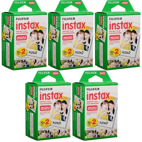 Fujifilm Instax Mini Instant Film, 10 Sheets of 5 Pack x 2 (100 Sheets)