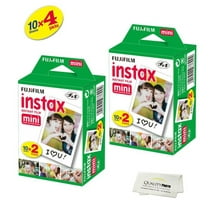 Fujifilm Instax Mini Instant Film 4 Pack 40 Sheets For Fujifilm Mini 8 9 11 12 Cameras (White)