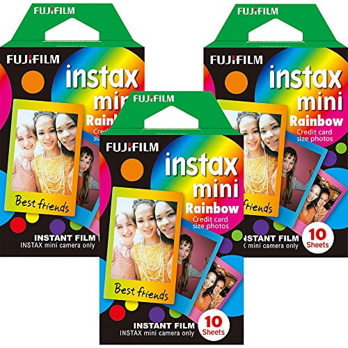 Fujifilm Instax Mini Instant Rainbow Film Bundle with 30 Total Films
