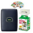 thumbnail image 1 of Fujifilm Instax Mini Link 2 Smartphone Printer Plus Fujifilm Instax Mini Films 20 Pack, Stickers And Bonus All-Purpose Microfiber Cloth (Space Blue), 1 of 1