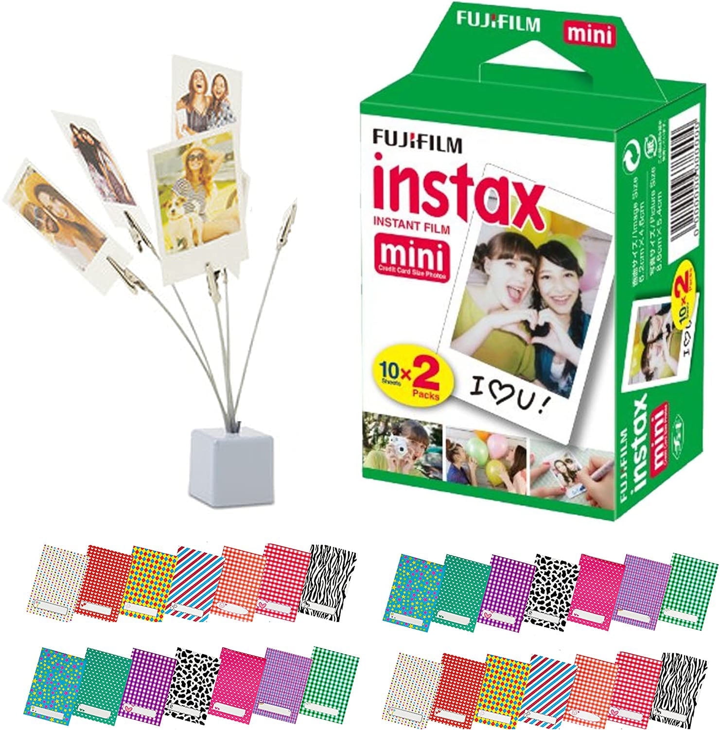 Fujifilm Instax Mini Twin Film Pack (20 Sheets) With Hexagon Photo