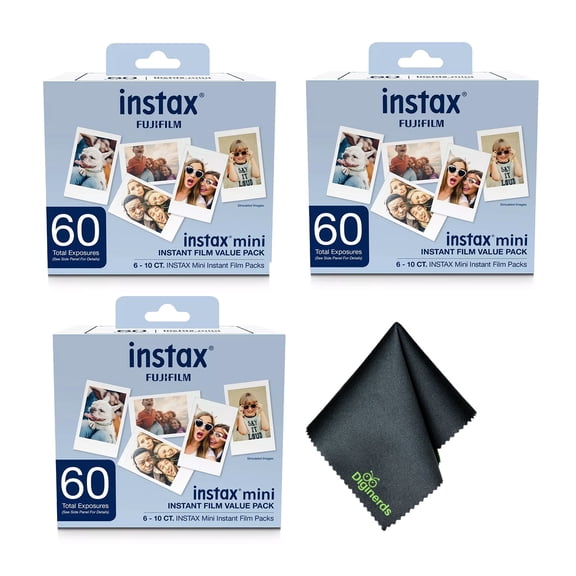 Fujifilm Instax Mini Value Pack Instant Film (180 Exposures) + Cleaning Cloth