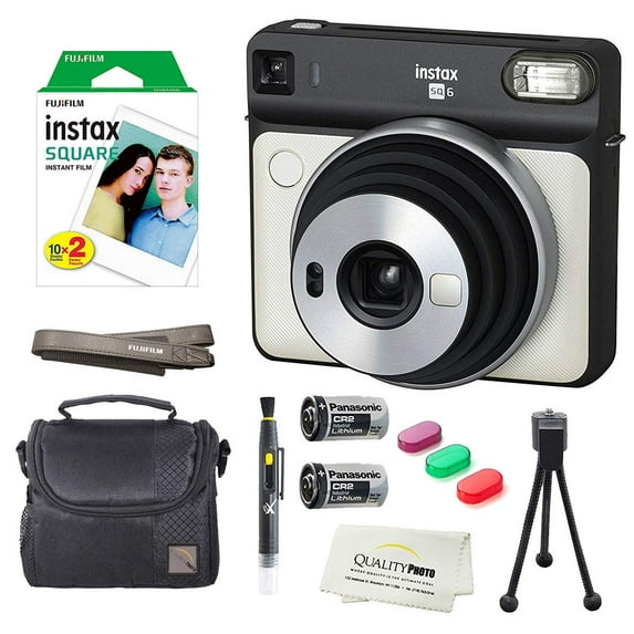 Fujifilm Instax SQUARE SQ6 Instant Film Camera (Pearl White) + Film-20 Sheet and other accessories and Quality Photo Cloth
