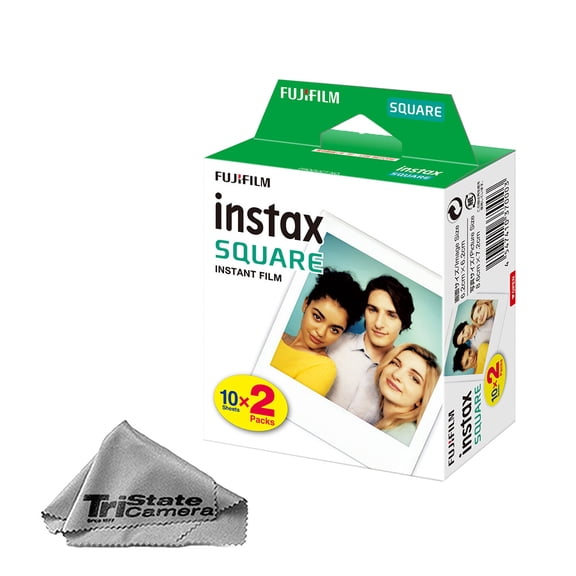 Fujifilm Instax Square Instant Film (20 Exposures) + Microfiber Cloth