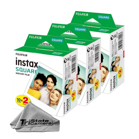 Fujifilm Instax Square Instant Film (60 Exposures) + Microfiber Cloth