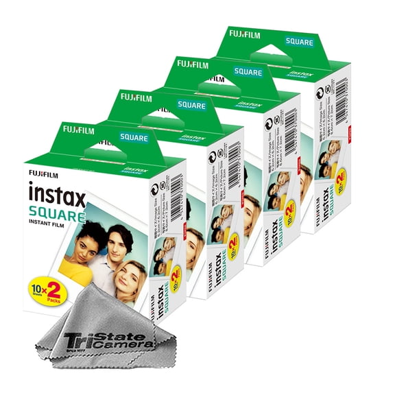 Fujifilm Instax Square Instant Film (80 Exposures) + Microfiber Cloth