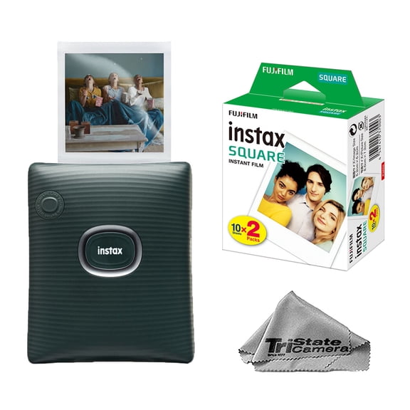 Fujifilm Instax Square Link Smartphone Printer (Midnight Green) w/ Instax Square Film 20 exposure