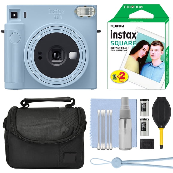 Fujifilm Instax Square SQ1 Fuji Instant Film Camera Glacier Blue+ 20 Film Bundle