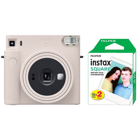 Fujifilm Instax Square SQ1 Instant Film Camera Chalk White + 20 Sheets Film