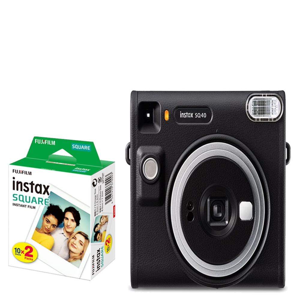 Fujifilm Instax Square SQ40 Instant Camera (Black) + Mini Film Kit