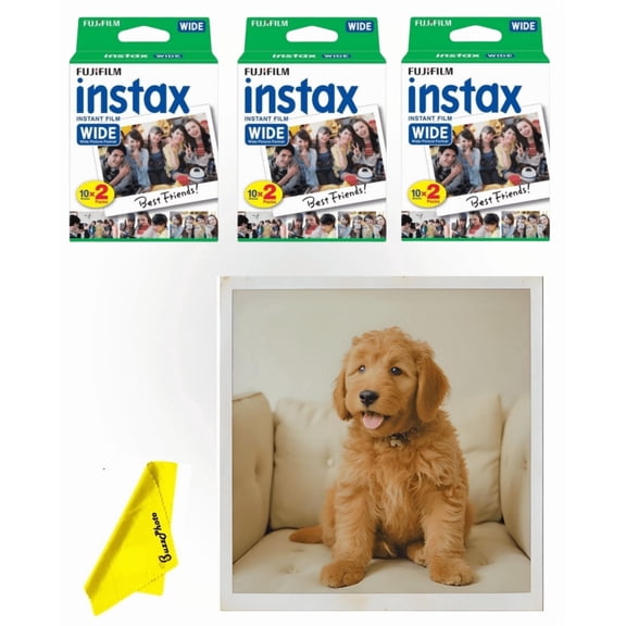 Fujifilm Instax Wide Picture Instant Film, 20 Exposures, 3 Pack