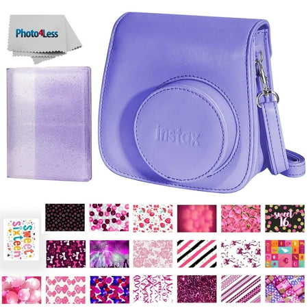 Fujifilm Mini 9 Groovy Case - Grape + Photo Album + Sweet 16 Sticker Frames