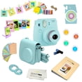 thumbnail image 1 of Fujifilm Mini 9 (Ice Blue) Deluxe kit bundle Includes -Instant camera - Custom Camera Case - Album - Frames -Wall Hang Frames- Stickers - Close up lens + MORE …, 1 of 6