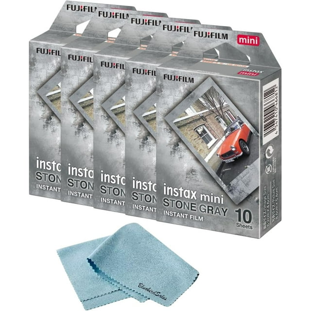 Fujifilm Mini Stone Gray Instant Film Bundle for INSTAX Mini Cameras