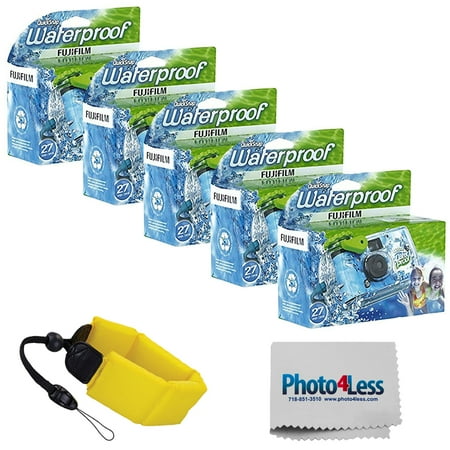 Fujifilm Quick Snap Waterproof 35mm Single Use Camera 5 pack | Floating Handle