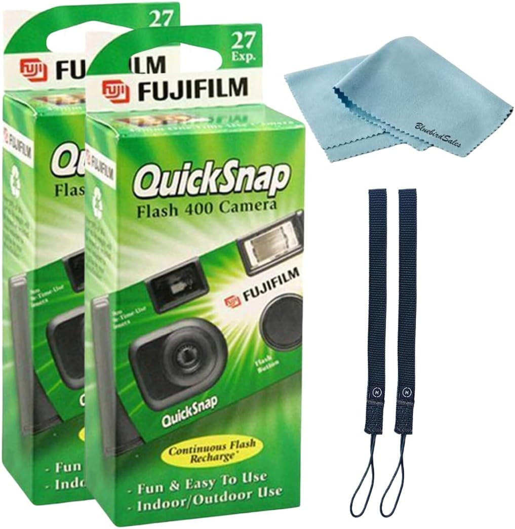 Fujifilm QuickSnap Flash 400 Disposable 35mm Camera • 2 Pack • 2 Hand