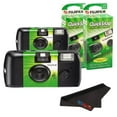 thumbnail image 1 of Fujifilm QuickSnap Flash 400 Disposable 35mm Camera (2 Pack) + BuzzPhoto Microfiber Cloth, 1 of 4