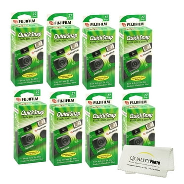 Fujifilm QuickSnap Flash 400 Disposable 35mm Camera (8 Pack)  Quality Photo Microfiber Cloth