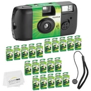 Fujifilm Quicksnap Flash 400 Disposable 35mm Camera 20 Pack+ Quality Photo Microfiber Cloth