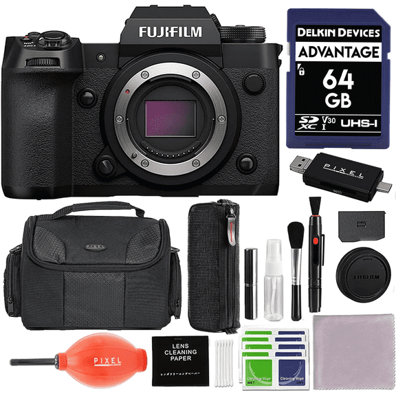 Fujifilm X-H2 Mirrorless Camera Body Bundle with Lexar 64GB SD Card, Gadget Bag 200, Blower & More (USA Authorized with Fujifilm Warranty)