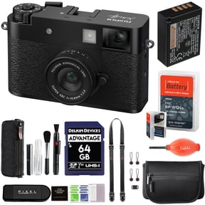 Fujifilm X Half Digital Camera (Black) Bundle with Extra Battery + Peak Design Strap + Camera Pouch + More Advanced Accessories | Fuji X Half Camera