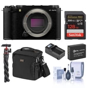 Fujifilm X-M5 Mirrorless Camera, Black, Bundle with 128GB Memory Card, Extra Battery, Tripod with Ball Head