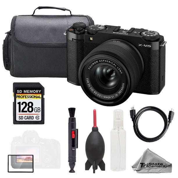 Fujifilm X-M5 Mirrorless Camera w/ XC 15-45mm Lens (Black) + 128GB