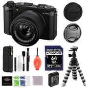 Fujifilm X-M5 Mirrorless Camera with XC 15-45mm f/3.5-5.6 Lens Black Bundle with Flexible Tripod, 64GB SD Card & Additional Accessories