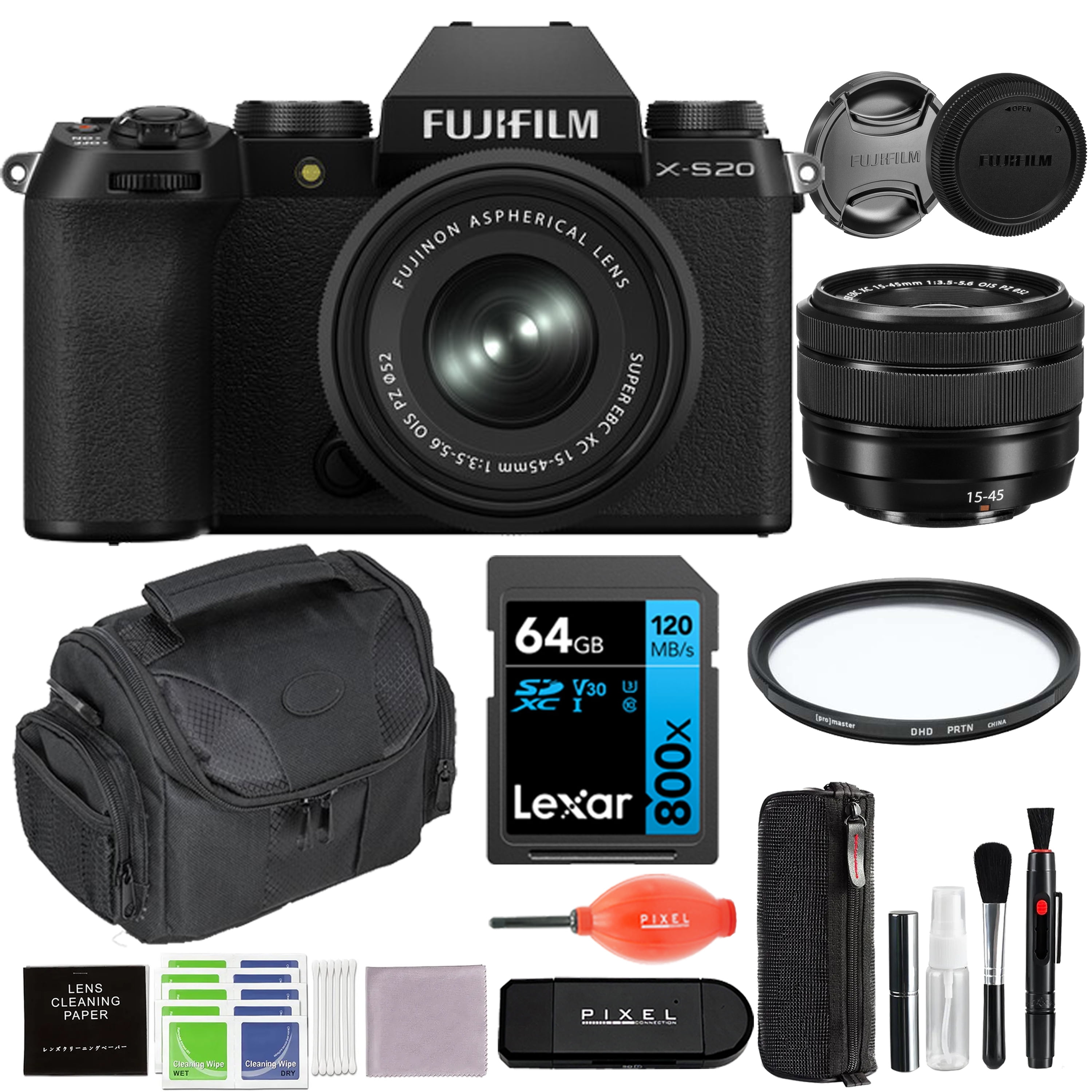  Fujifilm X-S20 Mirrorless Digital Camera XC15-45mm Lens Kit  Black : Electronics