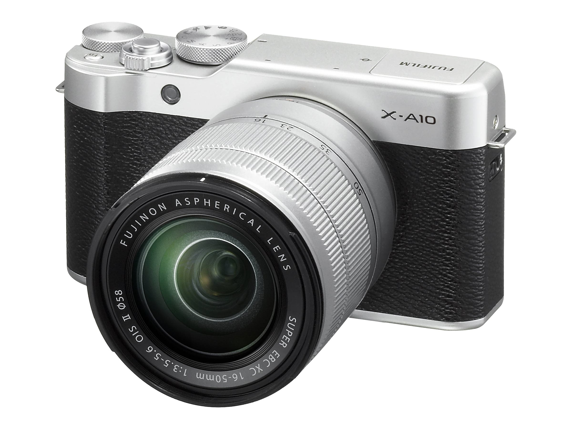 Fujifilm X-A10 16.3 Megapixel Mirrorless Camera with Lens, 16 mm, 50 mm, Silver