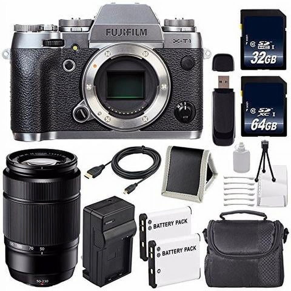 Fujifilm XT1 Mirrorless Digital Camera (Body Only, Graphite Silver Edition) BUNDLE