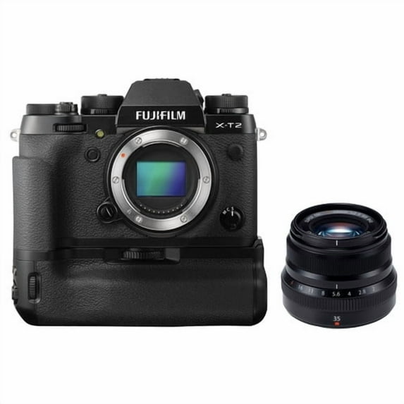 Fujifilm X-T2 Mirrorless Digital Camera with 35mm Lens and Battery Grip Kit