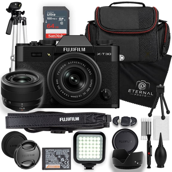Fujifilm X-T30 III 26.1MP 6.2K Camera Body with XC13-33mm Lens, Black