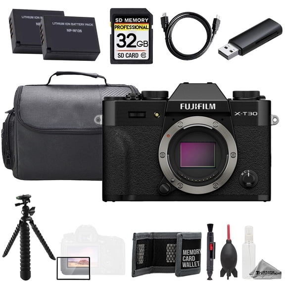 Fujifilm X-T30 III Mirrorless Camera (Black) + 32GB + Extra Battery + Tripod- Value Kit (International Version)