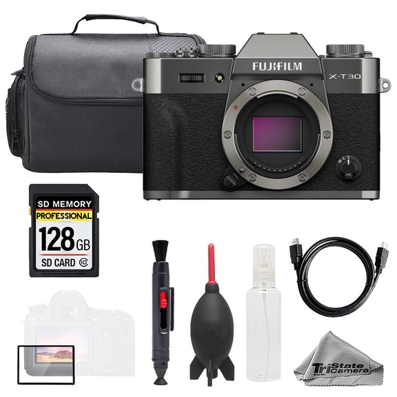 Fujifilm X-T30 III Mirrorless Camera (Charcoal Silver) + 128GB + Bag+ Screen Protector- Basic Kit