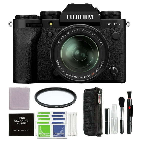 Fujifilm X-T5 Mirrorless Camera with 18-55mm Lens (Black) Bundle with 58MM Protection Digital HD Filter and Advanced Accessories, 16783082