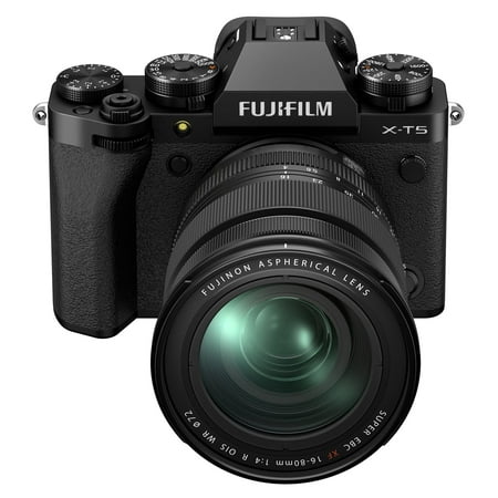 Fujifilm - X-T5 Mirrorless Camera with XF16-80mmF4 R OIS WR Lens Bundle - Black