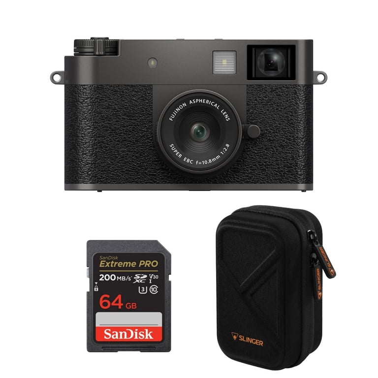 Fujifilm xhalfブラック SDカード　メーカー3年保証付き Fujifilm X half Digital Camera, Charcoal Silver, Free Accessories